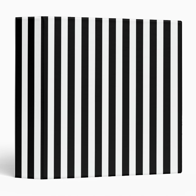 Black and white candy stripes 3 ring binder (Front/Spine)