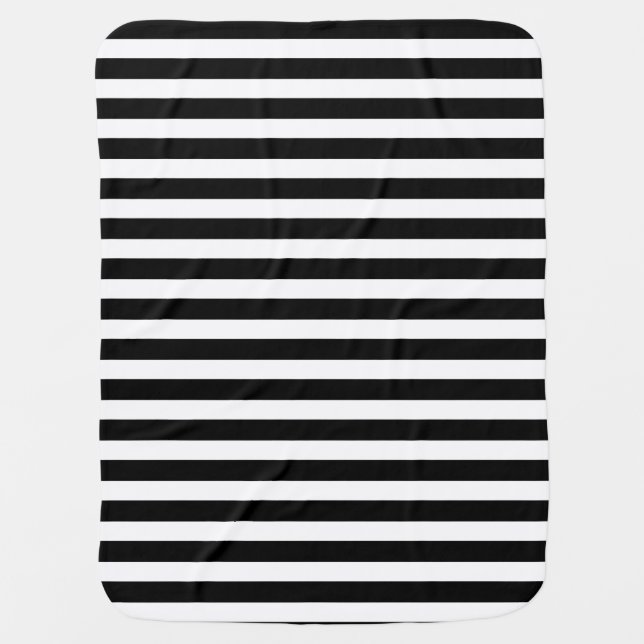 Black and white candy stripes baby blanket (Front)