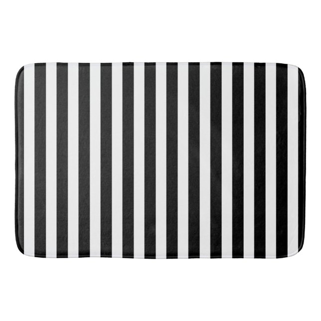 Black and white candy stripes bath mat (Front)