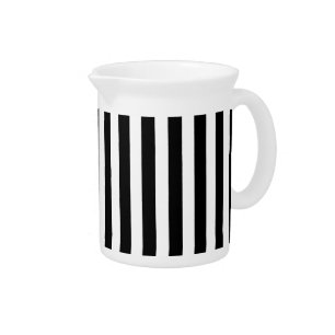 Black and white candy stripes beverage pitcher