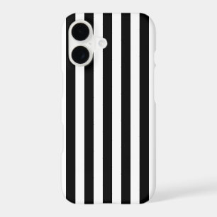 Black and white candy stripes iPhone 17 case