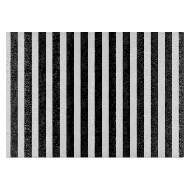 Black and white candy stripes cutting board (Front)