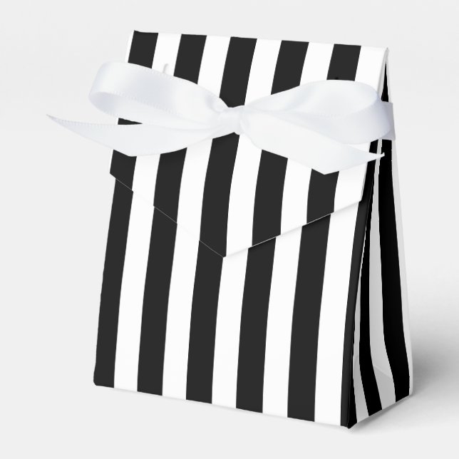 Black and white candy stripes favor boxes (Front Side)