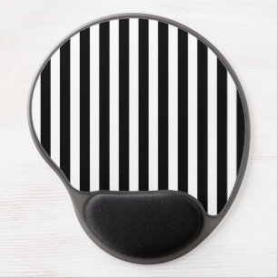 Black and white candy stripes gel mouse pad