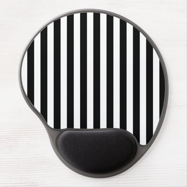 Black and white candy stripes gel mouse pad (Front)