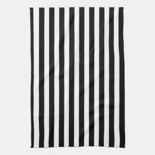 Black and white candy stripes kitchen towel