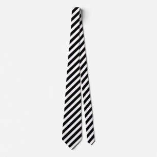 Black and white candy stripes neck tie