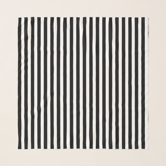 Black and white candy stripes scarf (Front)