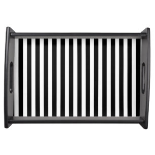 Black and white candy stripes serving tray