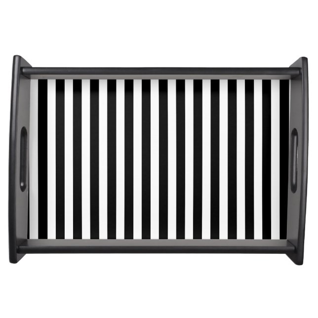 Black and white candy stripes serving tray (Front)