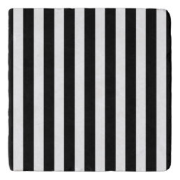 Black and white candy stripes trivet