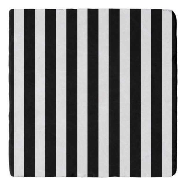 Black and white candy stripes trivet (Front)