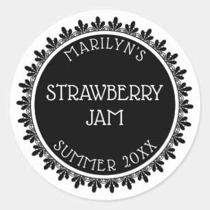 Black and White Canning Label Stickers