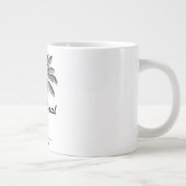 Black and White Cape Coral & Palm design Large Coffee Mug (Right)