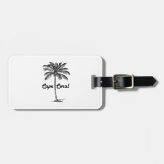 Black and White Cape Coral & Palm design Luggage Tag