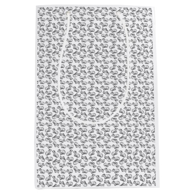 Black and White Capybara  Medium Gift Bag (Front)