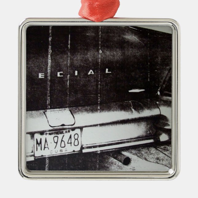 Black and white car metal ornament (Front)