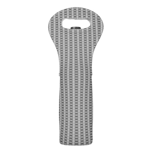 Black and White Carbon Pattern Wine Bag (Front)