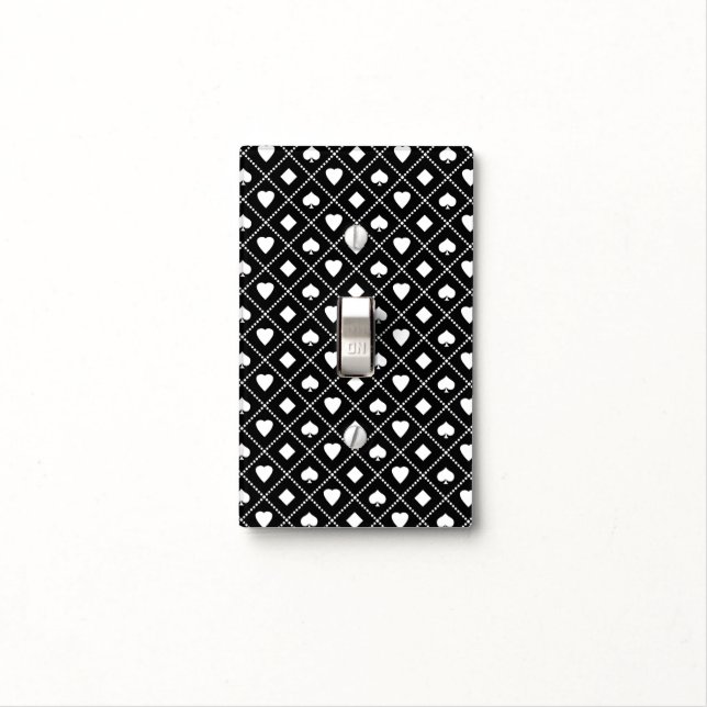 Black and White Card Games Light Switch Cover (In Situ)