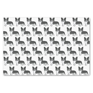 Black And White Cardigan Welsh Corgi Dog Pattern Tissue Paper