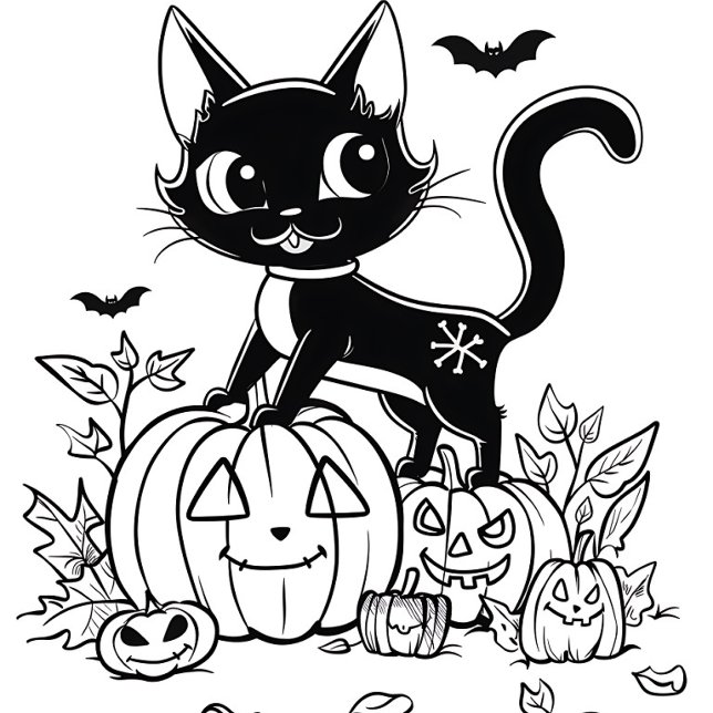 Black and White Cartoon Cat T-Shirt (Creator Uploaded)