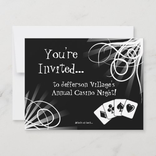 Black and White Casino Night Invitation