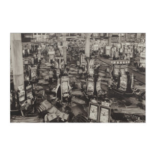 Black and White Casino Slot Machines Acrylic Print
