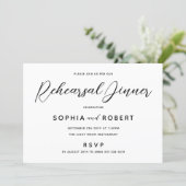 Black and White Casual Rehearsal Dinner Invitation (Standing Front)