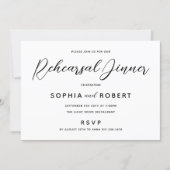 Black and White Casual Rehearsal Dinner Invitation (Front)