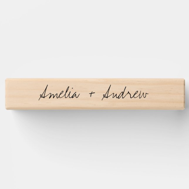 Black and White Casual Script Wedding Topple Tower (Front)