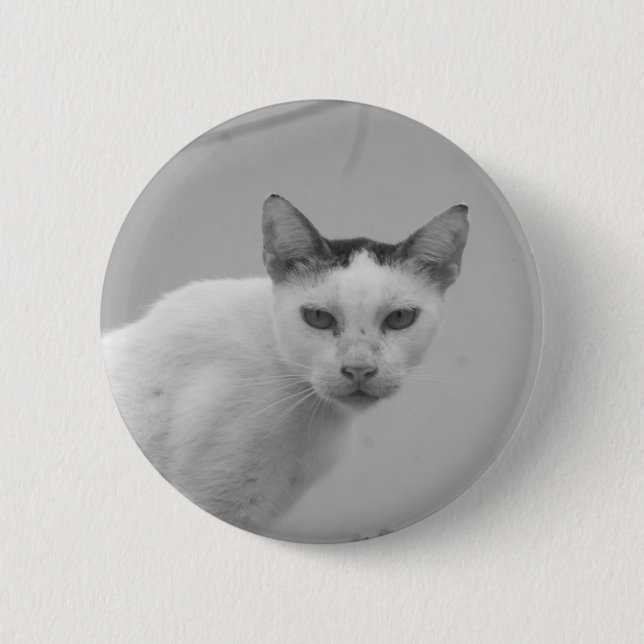 Black and White - Cat 02 Button (Front)