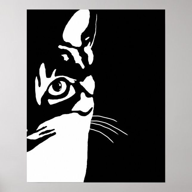 Black and White cat 657 Poster (Front)