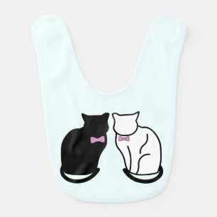 Black and White Cat Baby Bib