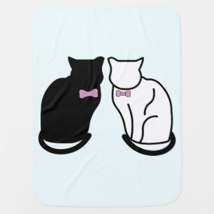 Black and White Cat Baby Blanket