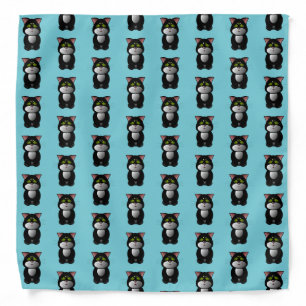 Black and White Cat Bandana