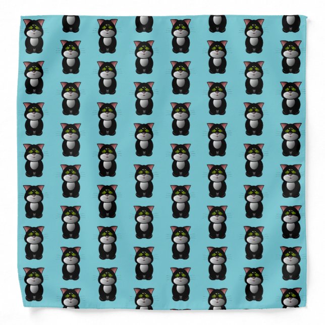 Black and White Cat Bandana (Front)