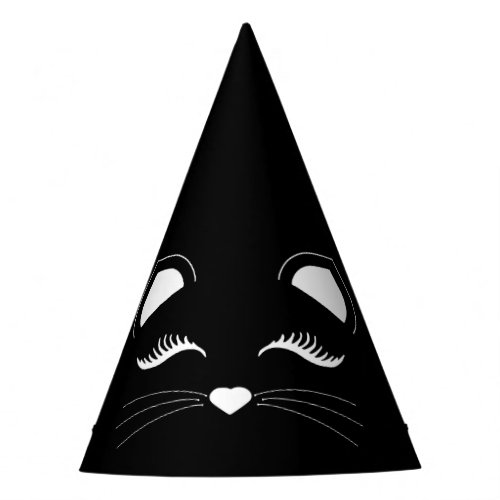Black and White Cat Birthday Party Hat