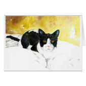 Black and white cat blank card (Front Horizontal)