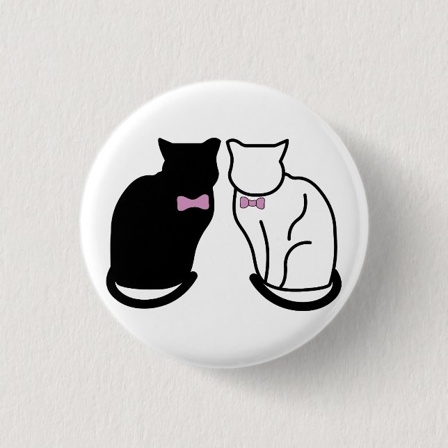 Black and White Cat Button (Front)