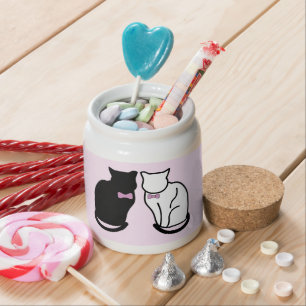 Black and White Cat Candy Jar