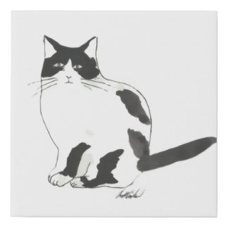 Black and White cat canvas
