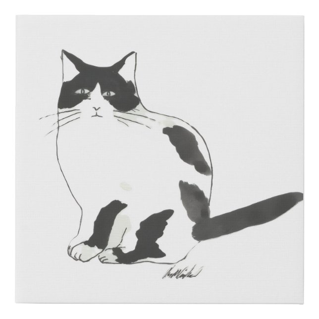 Black and White cat canvas (Front)