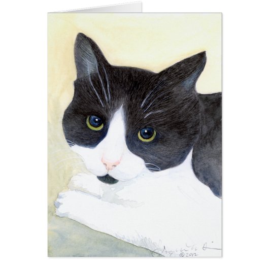 Black and White Cat Card (Front)