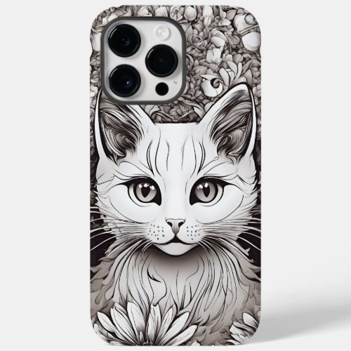 Black and White Cat Case_Mate iPhone 14 Pro Max Case