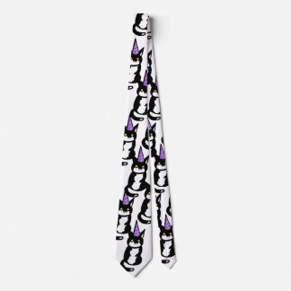 Black and White Cat Celebration Tie