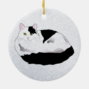 Black And White Cat Ornaments & Keepsake Ornaments | Zazzle