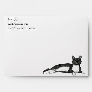 Black and White Cat Customized Envelope