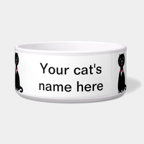 Black and white cat cute pet bowl