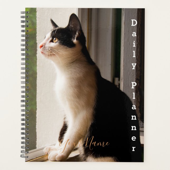 Black and White Cat - Daily Planner- HAMbWG Planner (Front)