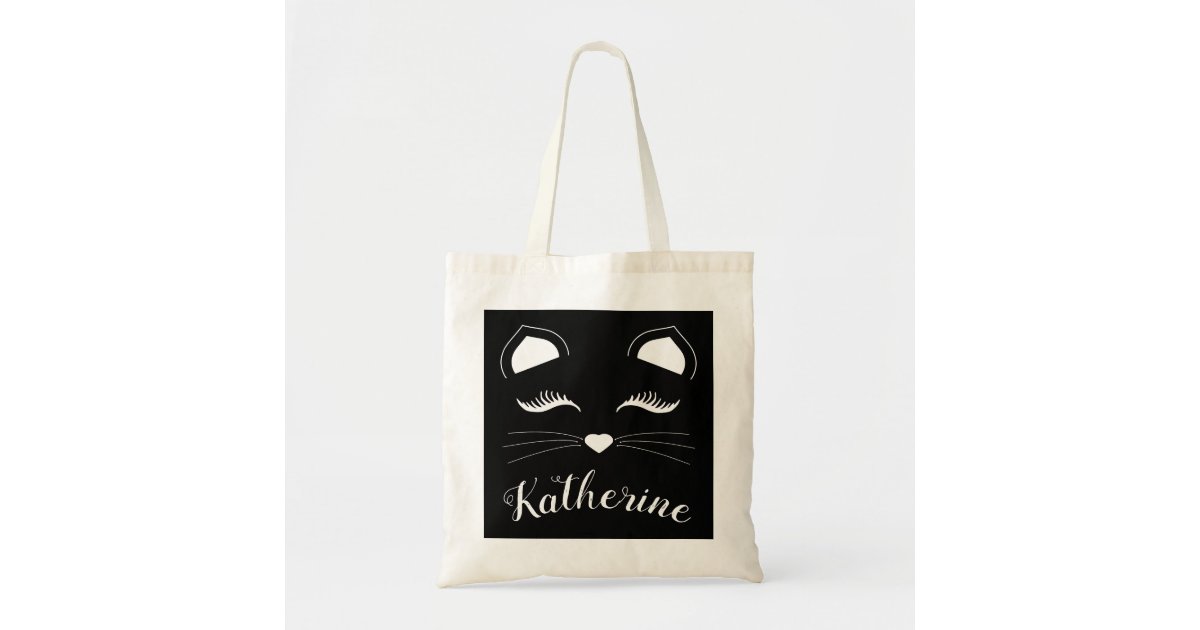 Black And White Cat Face Tote Bag Zazzle Com